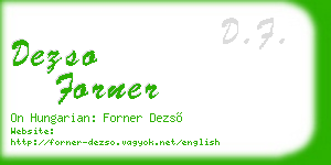 dezso forner business card